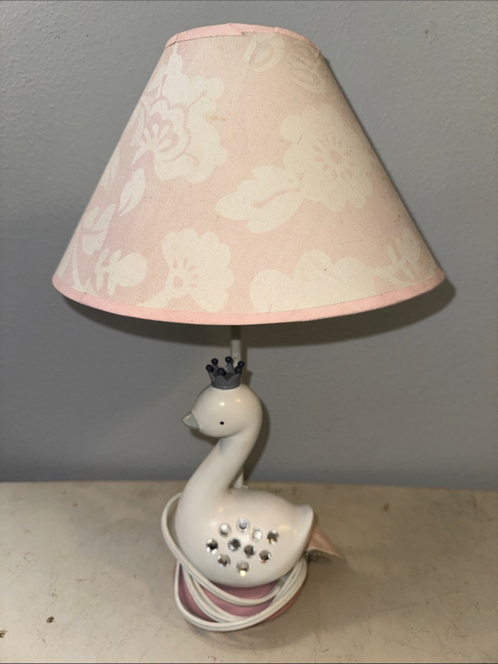Lambs & Ivy 2015 Sparkling Princess Swan Nursery Table Lamp Little Girl’s Room